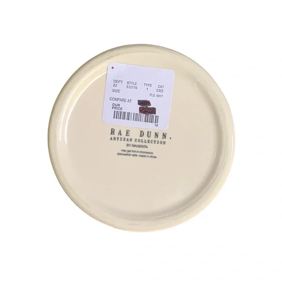 Rae Dunn WOOF Canister Dog Treat Jar White Black Letters Dimples NWT 2017 OG - Picture 8 of 14